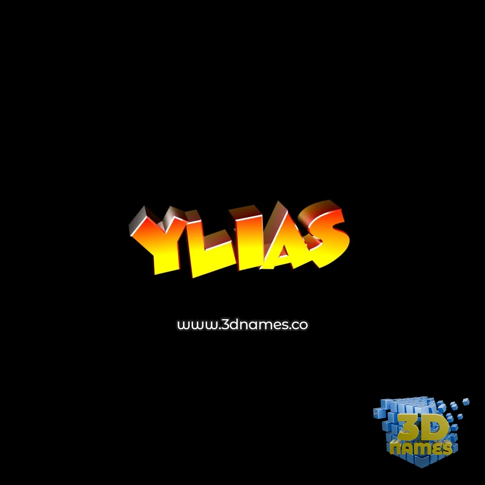 ylias in Black Background style - 3D name wallpaper