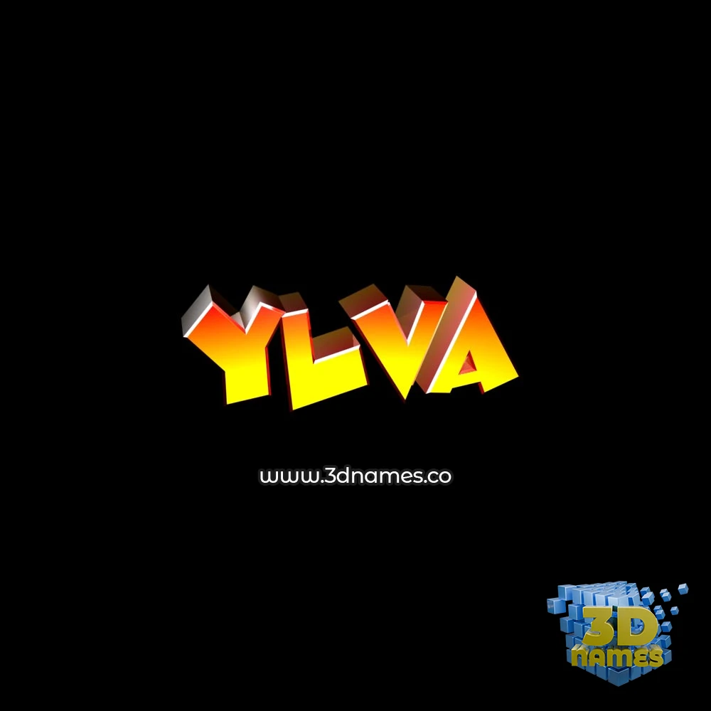 ylva in Black Background style - 3D name wallpaper