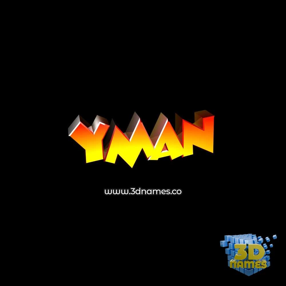 yman in Black Background style - 3D name wallpaper