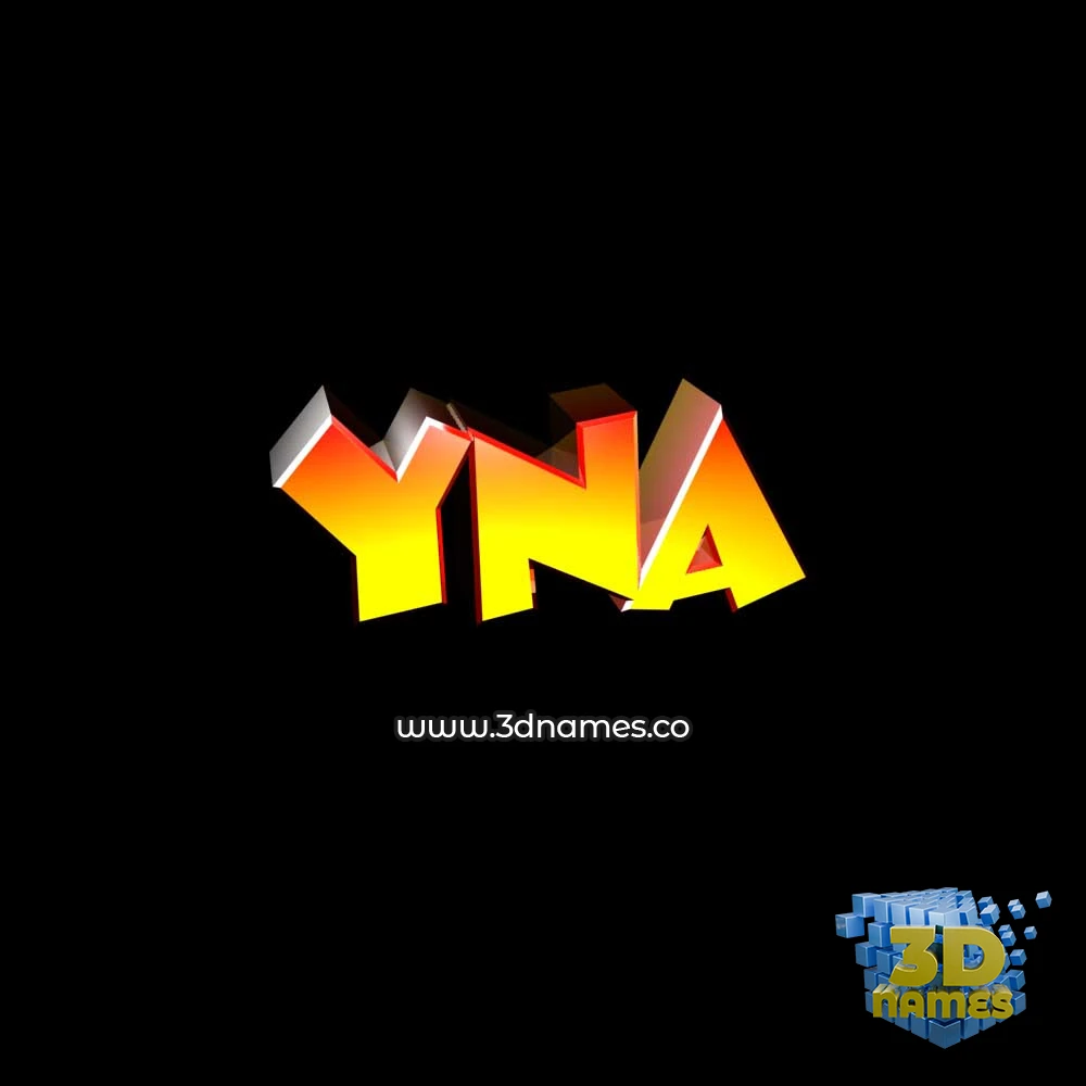 yna in Black Background style - 3D name wallpaper