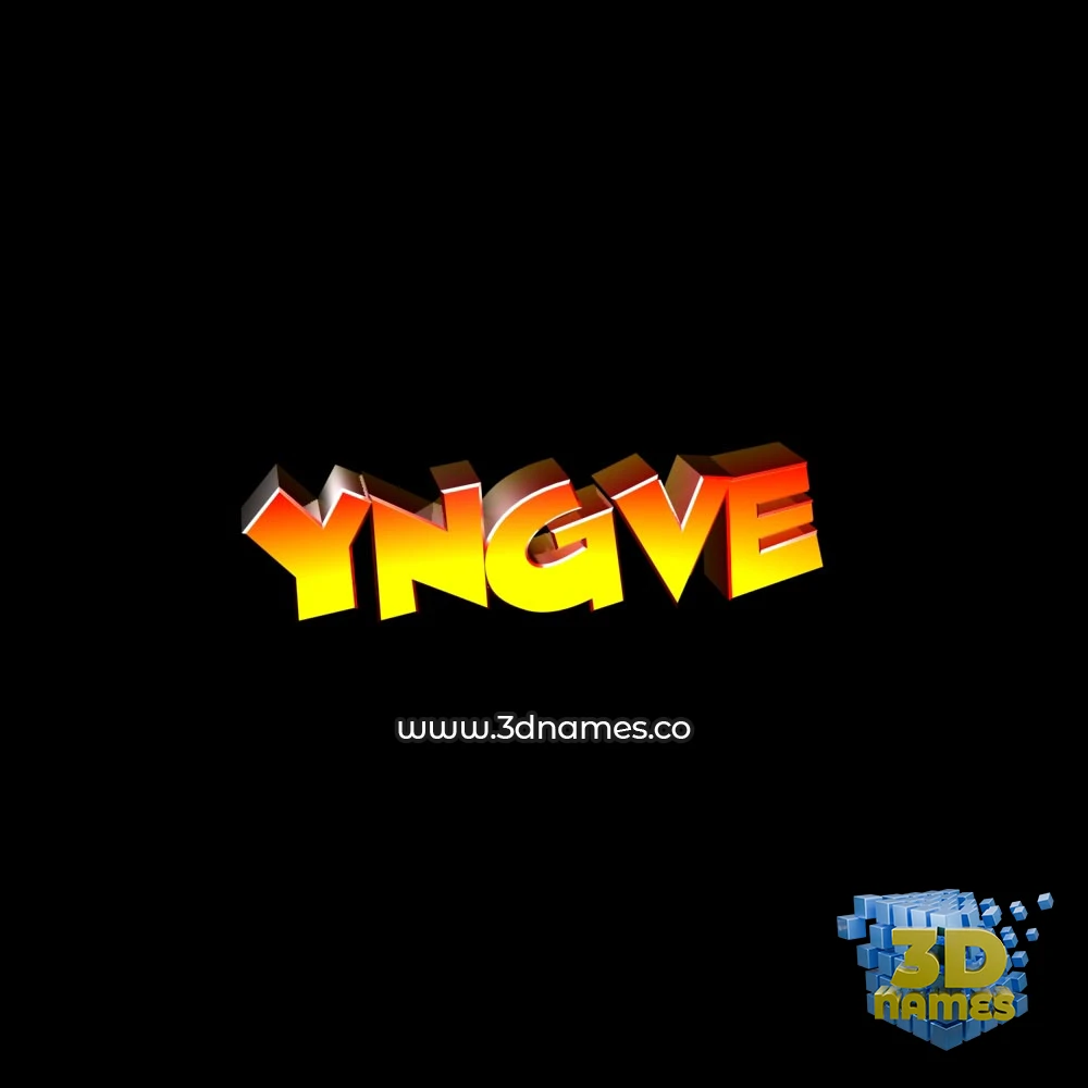 yngve in Black Background style - 3D name wallpaper