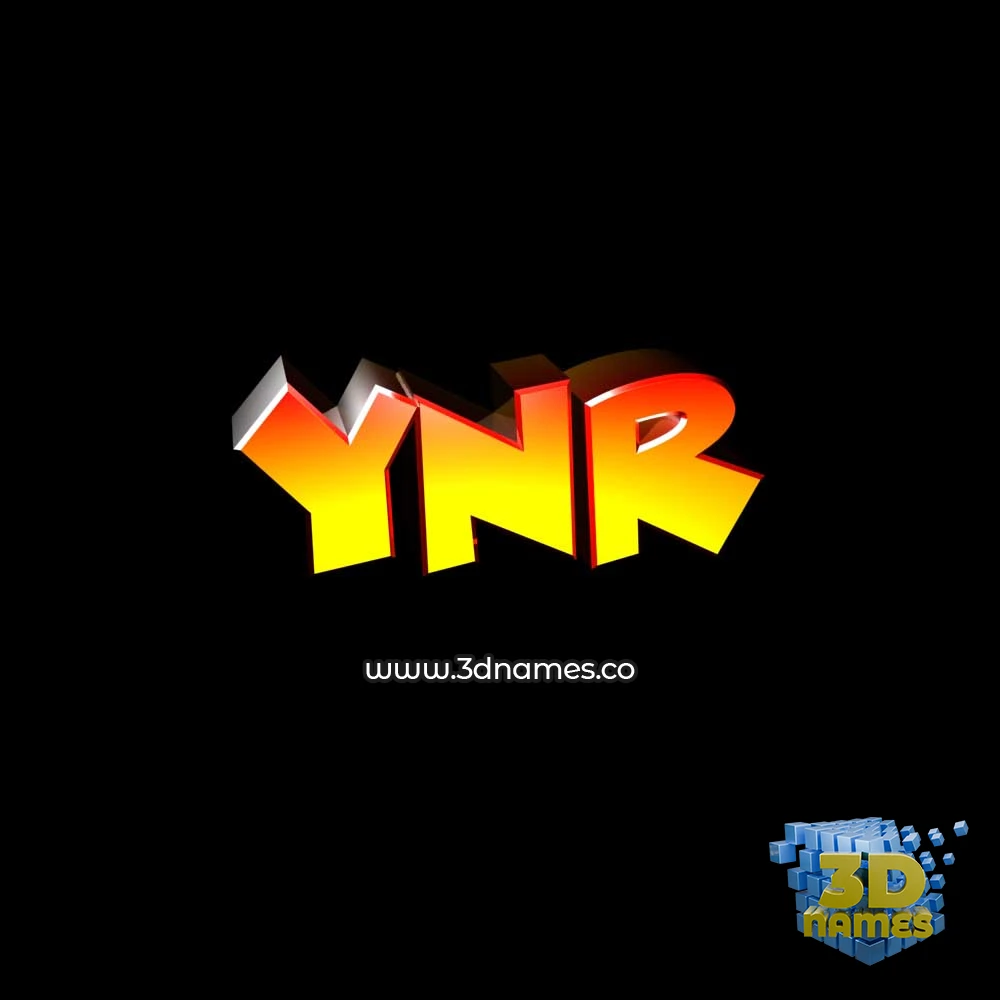 ynr in Black Background style - 3D name wallpaper