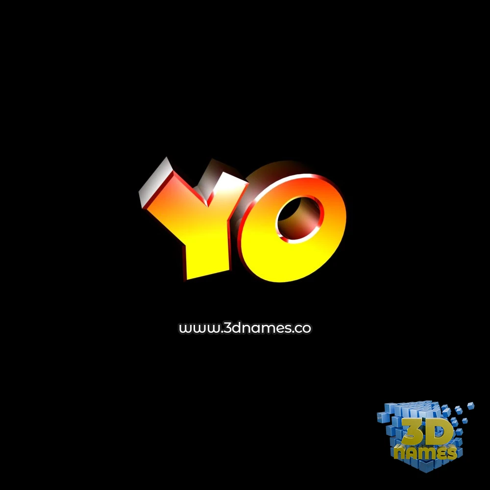 yo in Black Background style - 3D name wallpaper