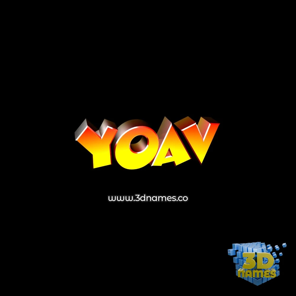 yoav in Black Background style - 3D name wallpaper