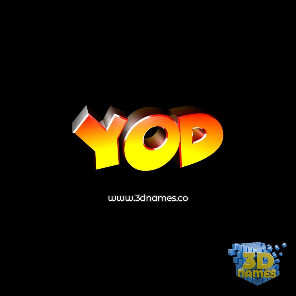 yod in Black Background style - 3D name wallpaper