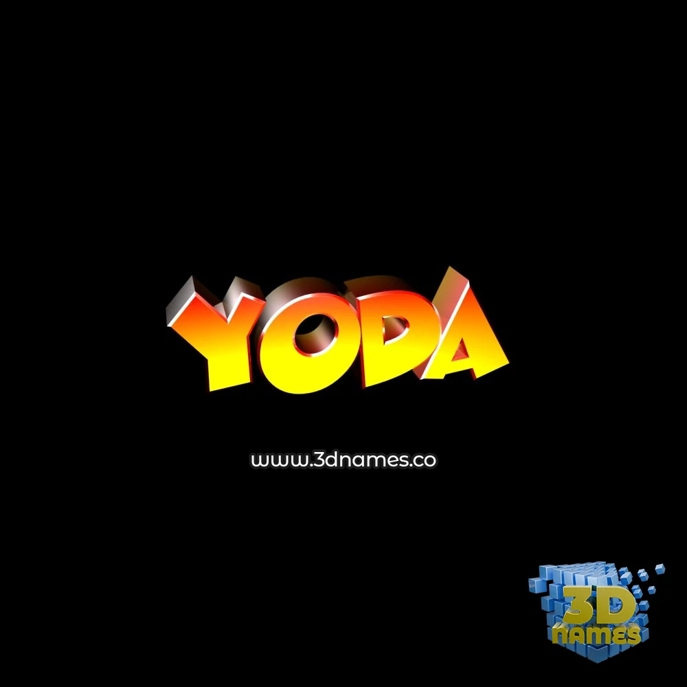 yoda in Black Background style - 3D name wallpaper