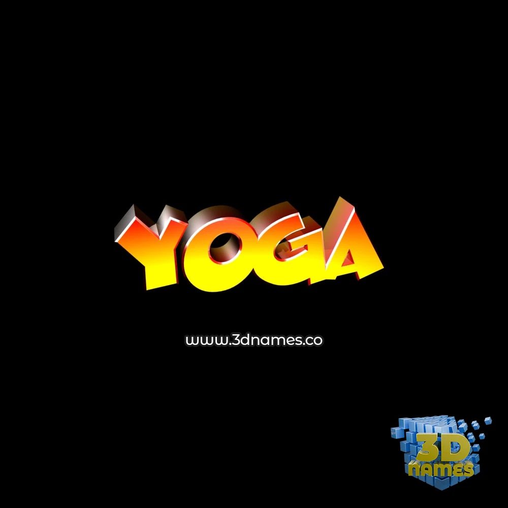 yoga in Black Background style - 3D name wallpaper