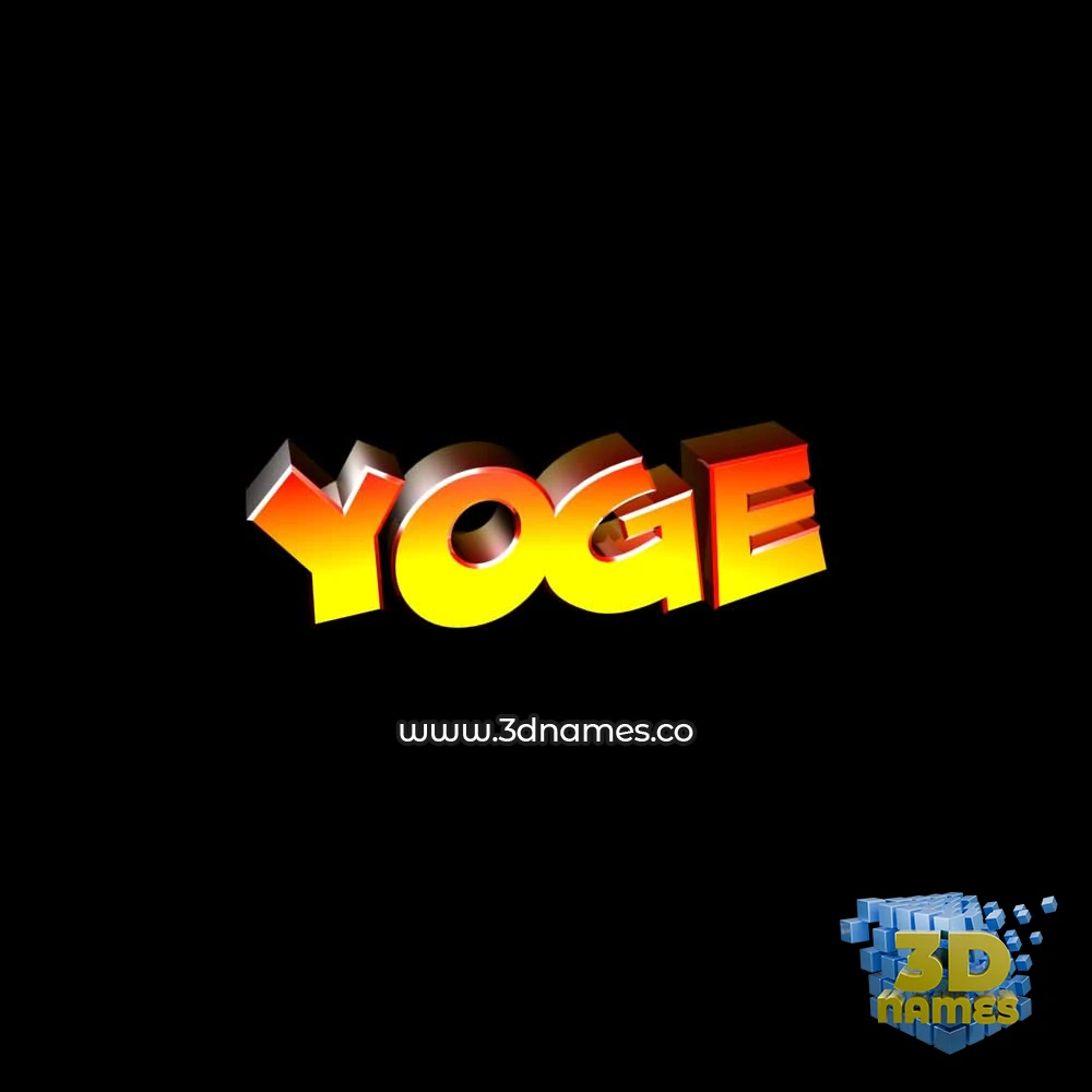 yoge in Black Background style - 3D name wallpaper