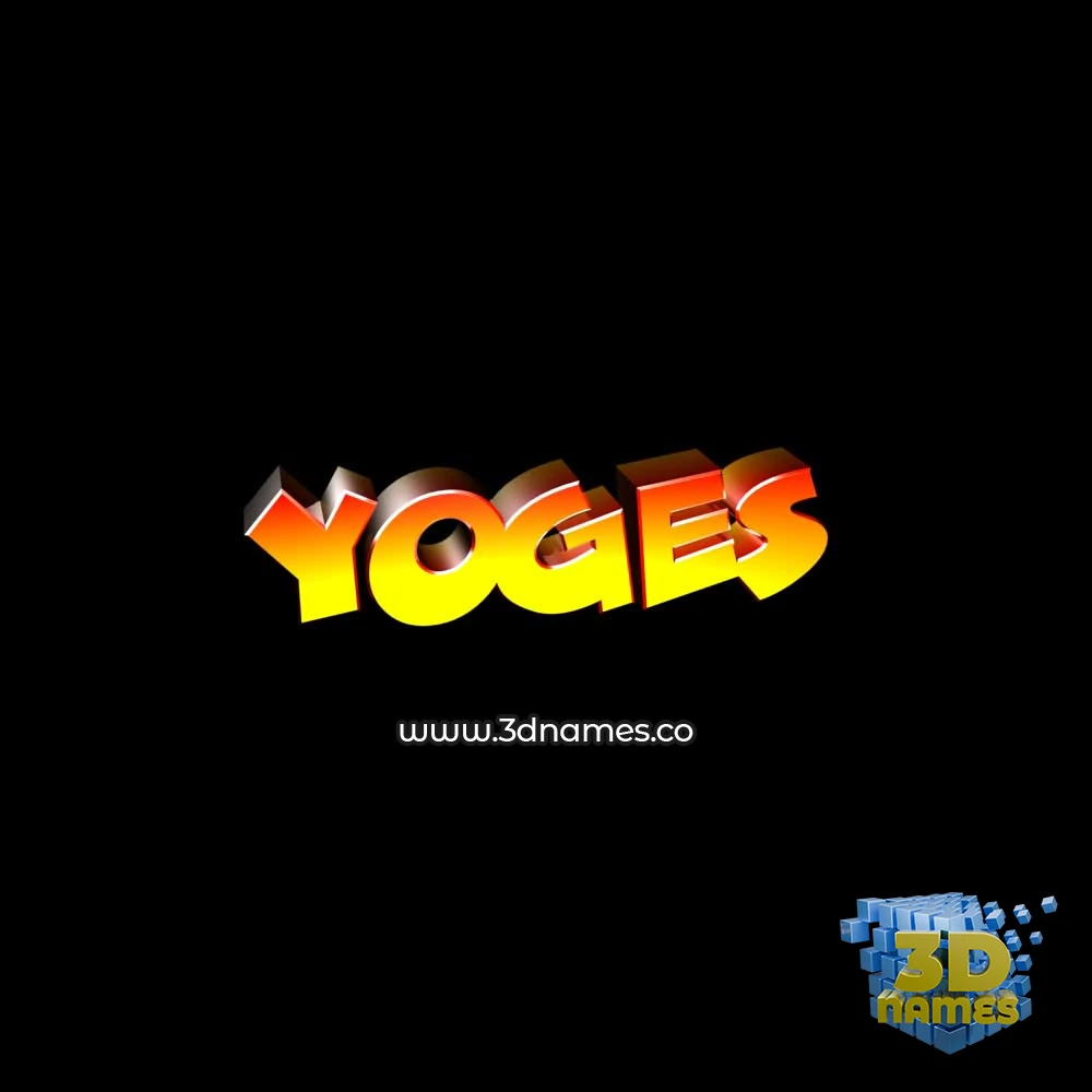 yoges in Black Background style - 3D name wallpaper