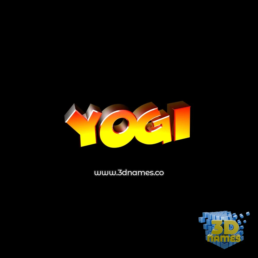 yogi in Black Background style - 3D name wallpaper