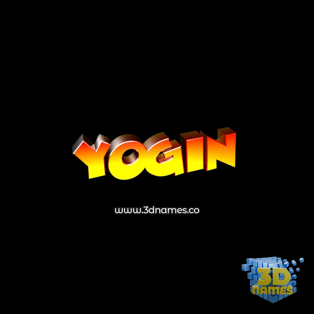 yogin in Black Background style - 3D name wallpaper