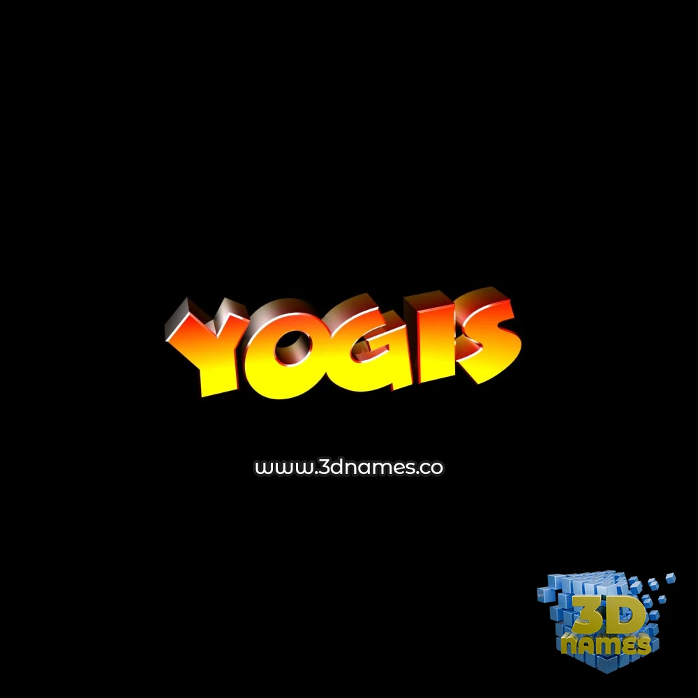 yogis in Black Background style - 3D name wallpaper