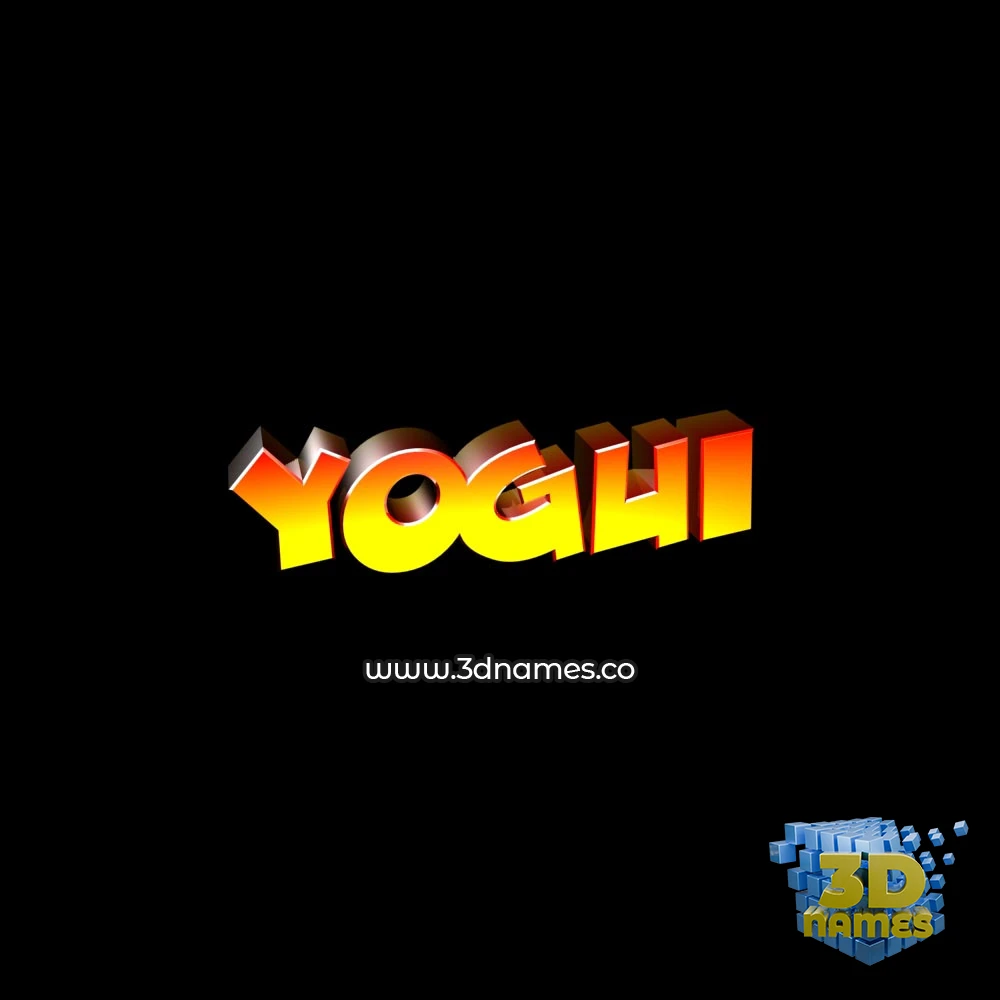 yogui in Black Background style - 3D name wallpaper