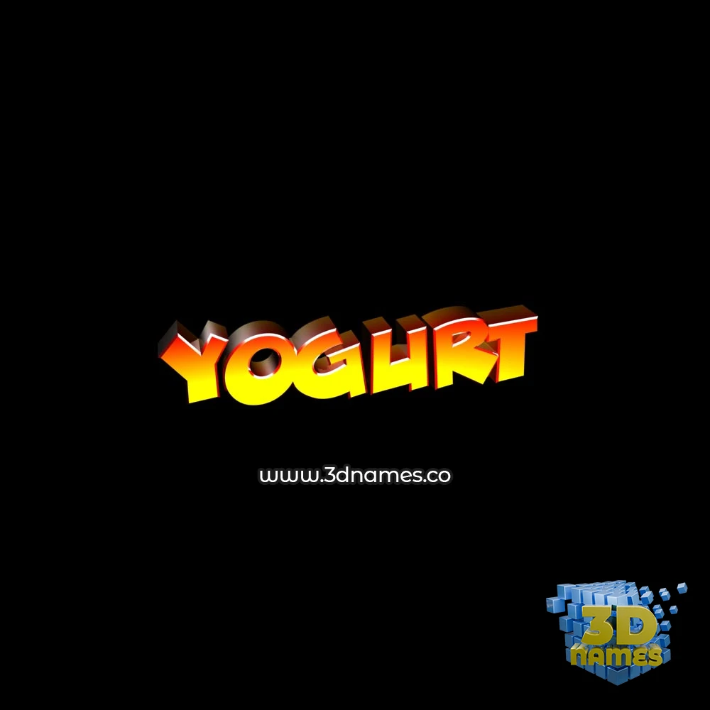 yogurt in Black Background style - 3D name wallpaper
