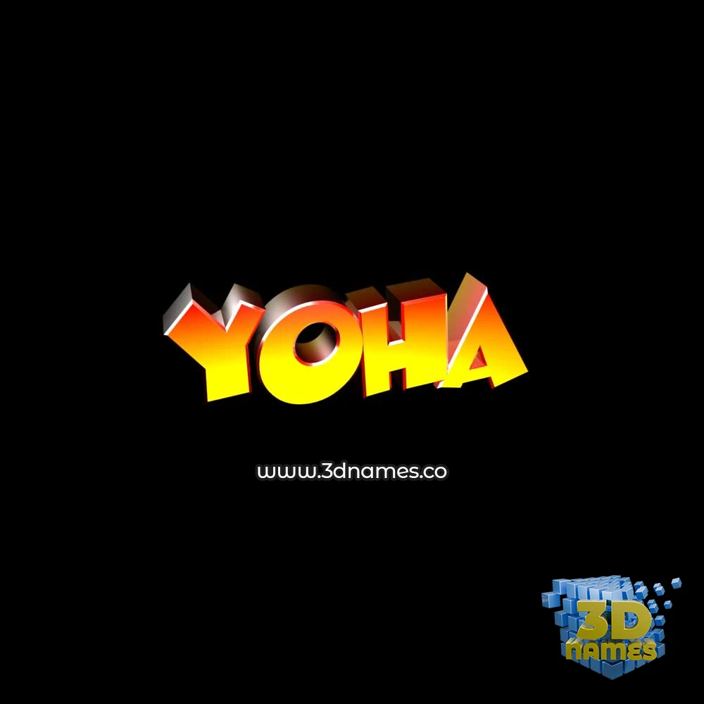 yoha in Black Background style - 3D name wallpaper