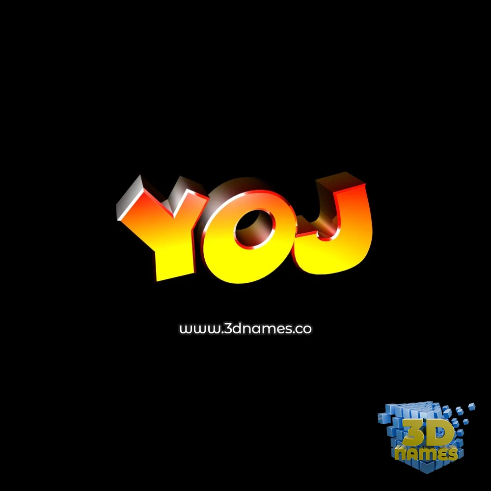yoj in Black Background style - 3D name wallpaper