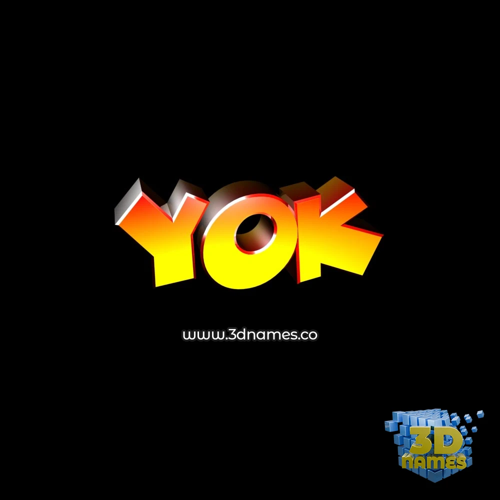 yok in Black Background style - 3D name wallpaper