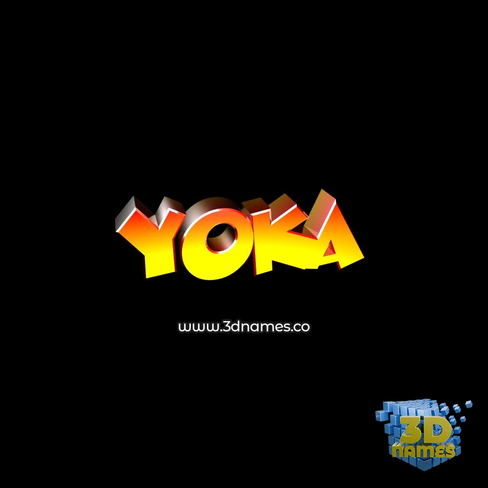 yoka in Black Background style - 3D name wallpaper