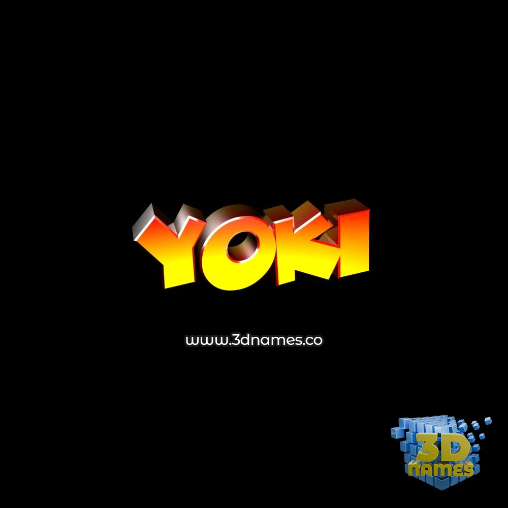 yoki in Black Background style - 3D name wallpaper