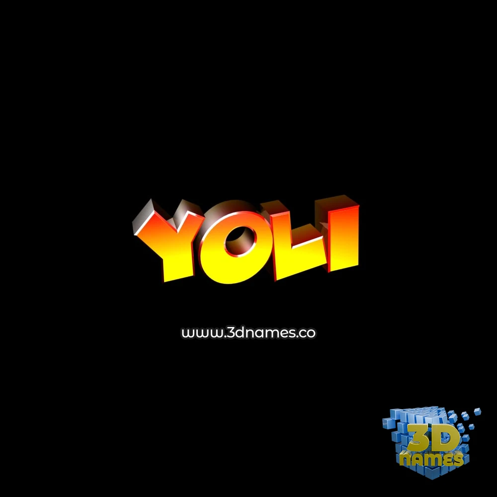 yoli in Black Background style - 3D name wallpaper