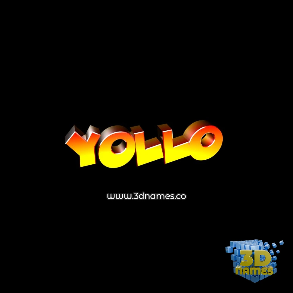 yollo in Black Background style - 3D name wallpaper