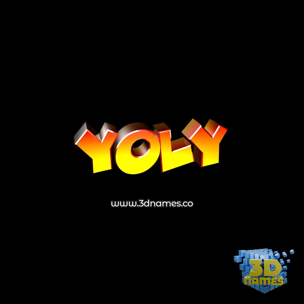 yoly in Black Background style - 3D name wallpaper