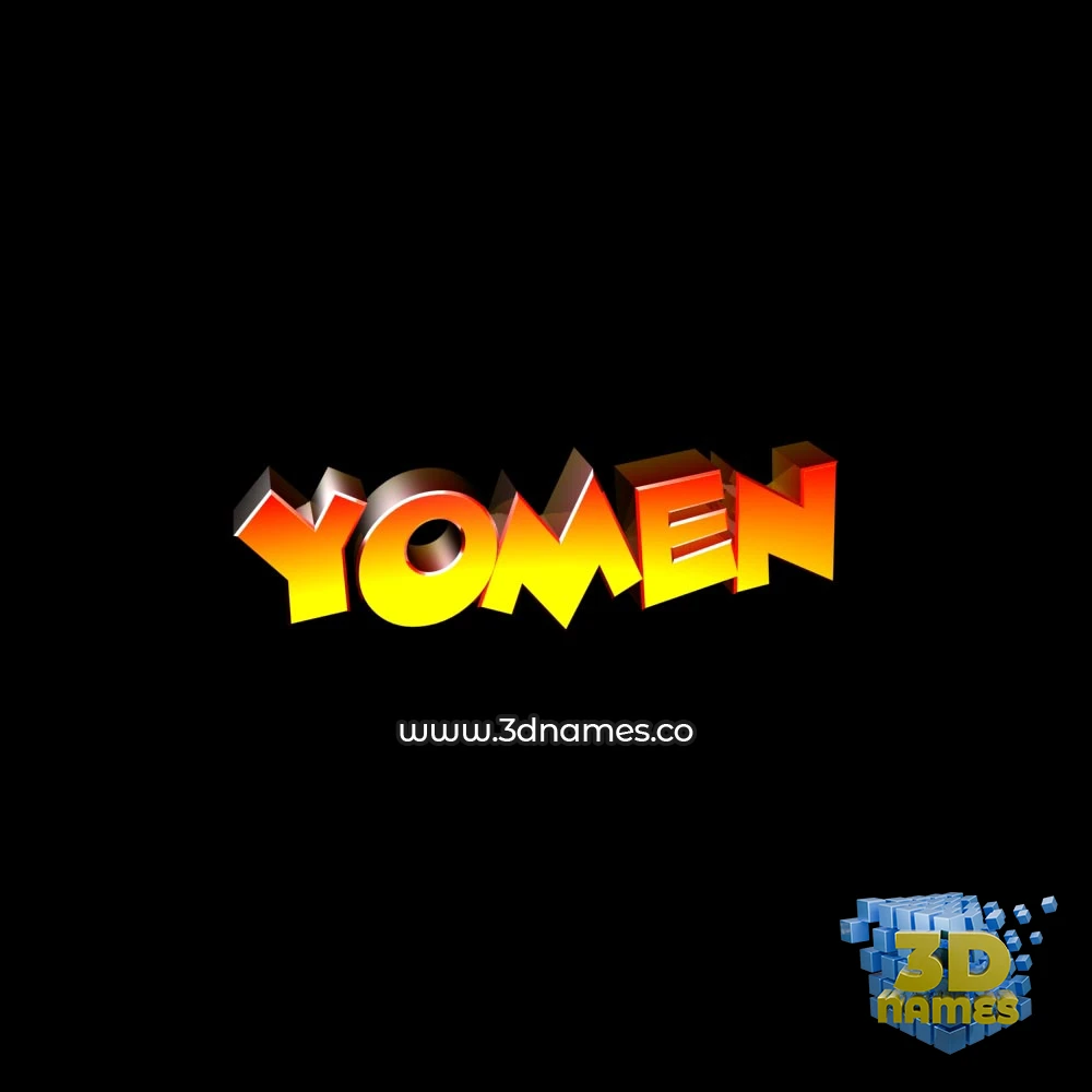 yomen in Black Background style - 3D name wallpaper