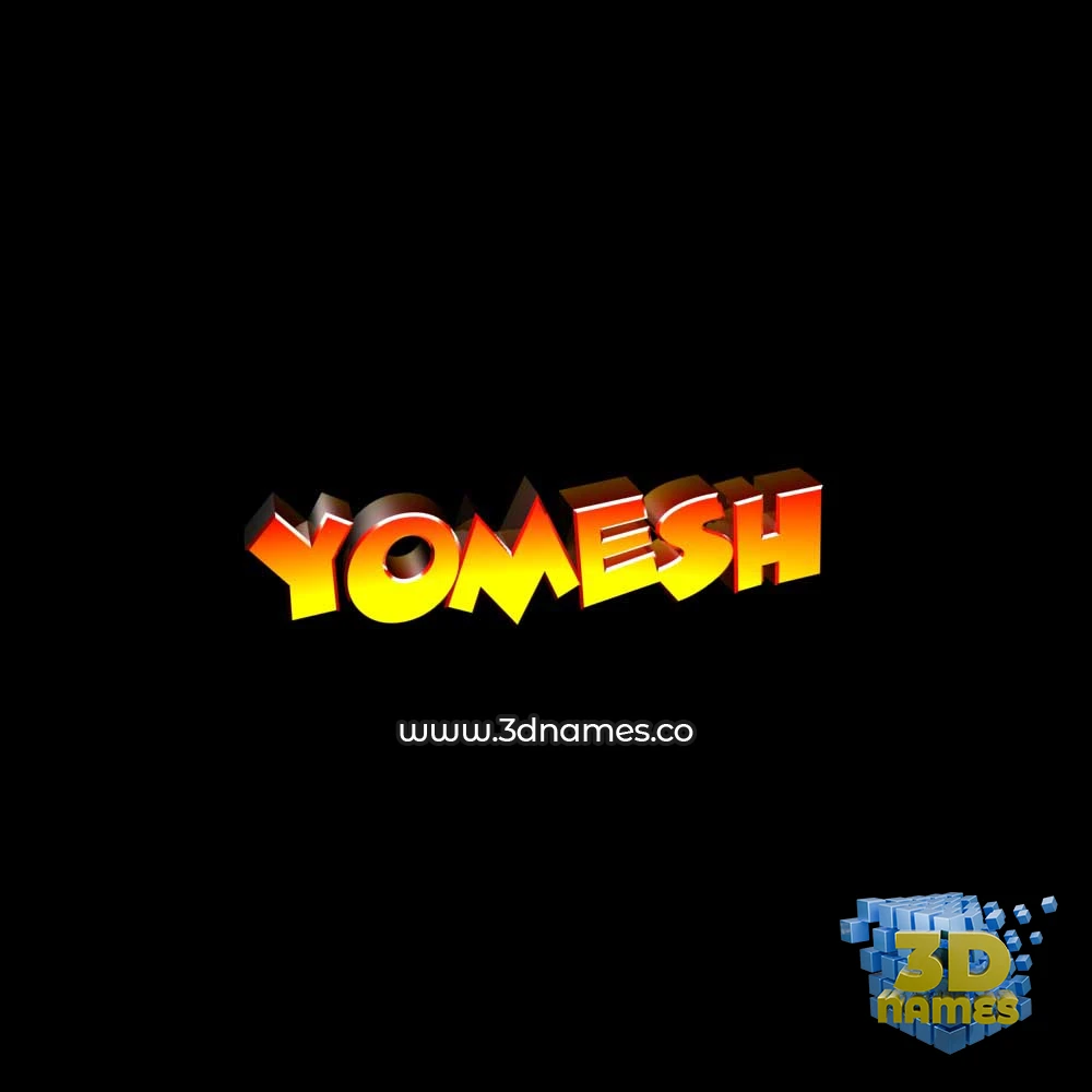yomesh in Black Background style - 3D name wallpaper