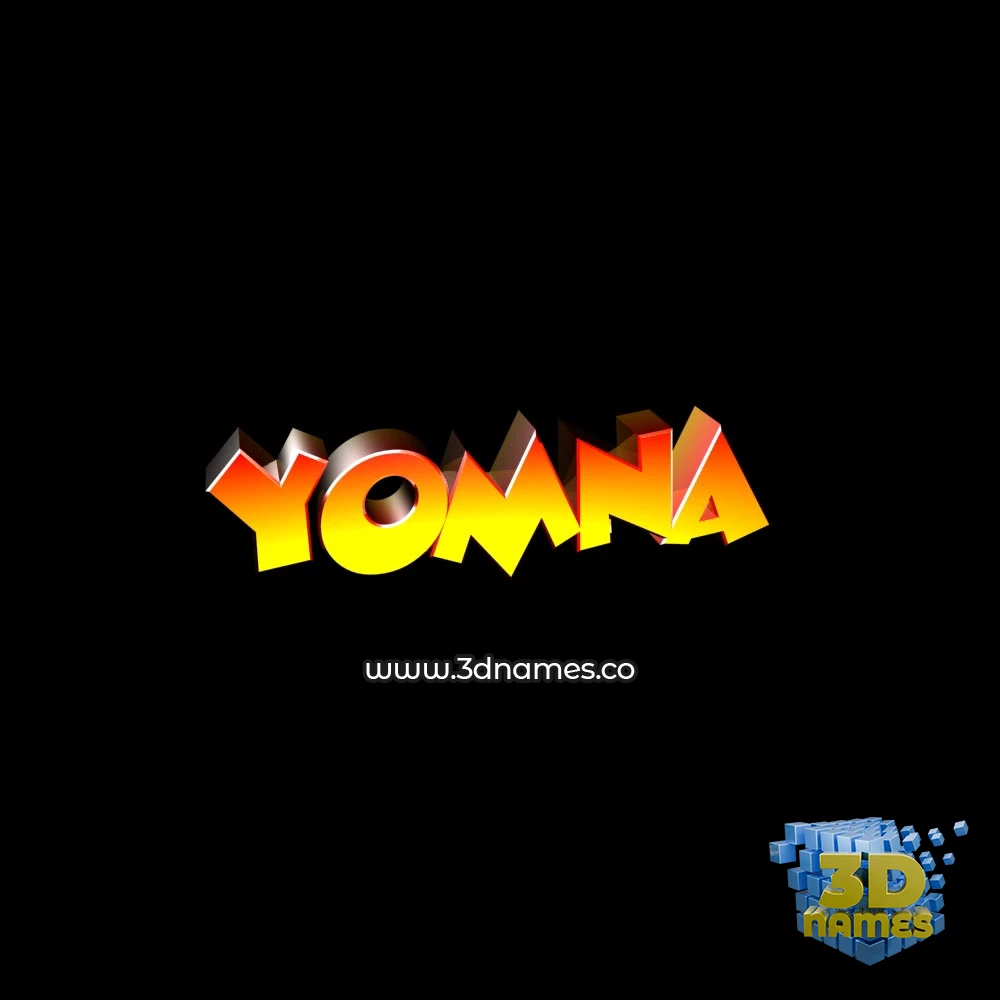 yomna in Black Background style - 3D name wallpaper