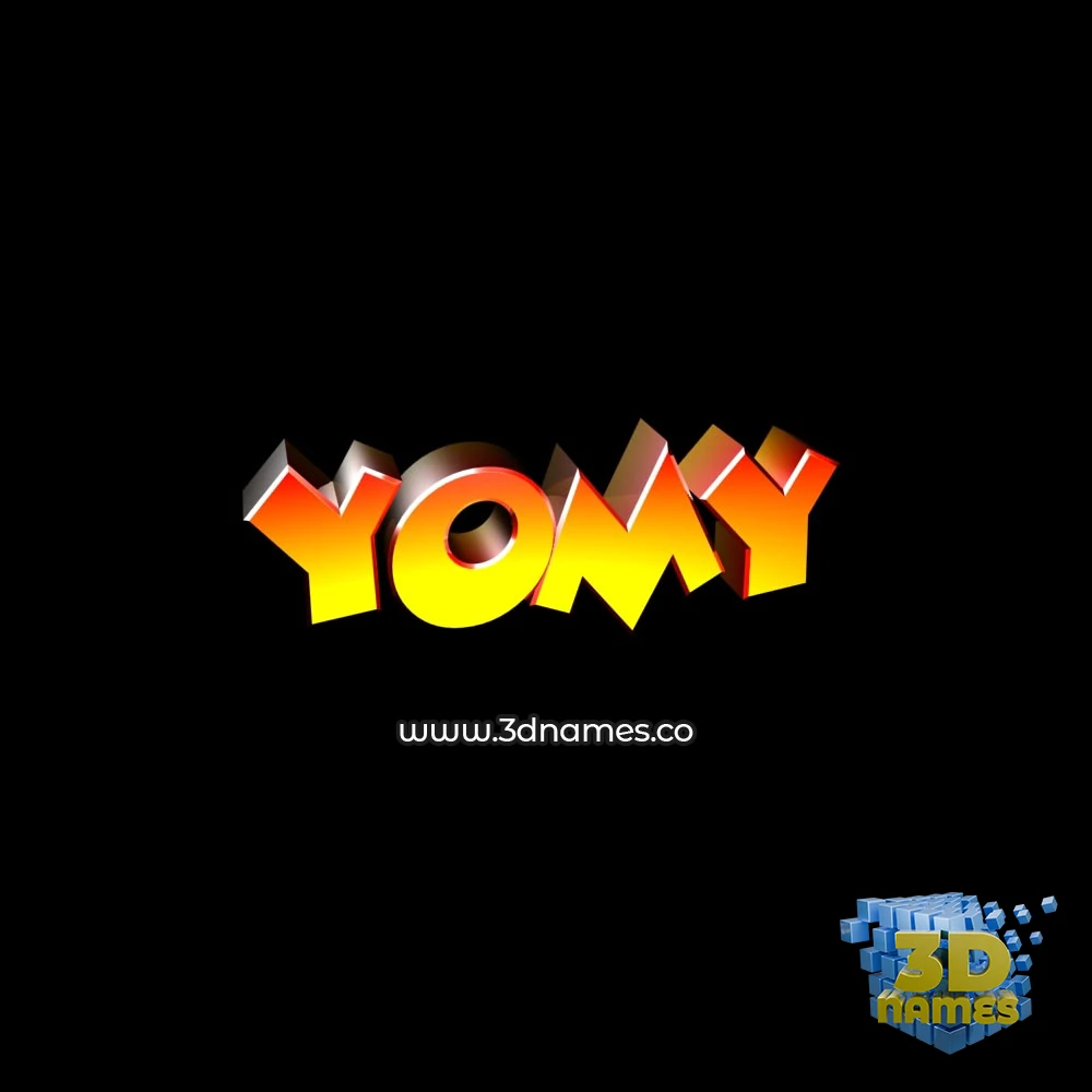 yomy in Black Background style - 3D name wallpaper