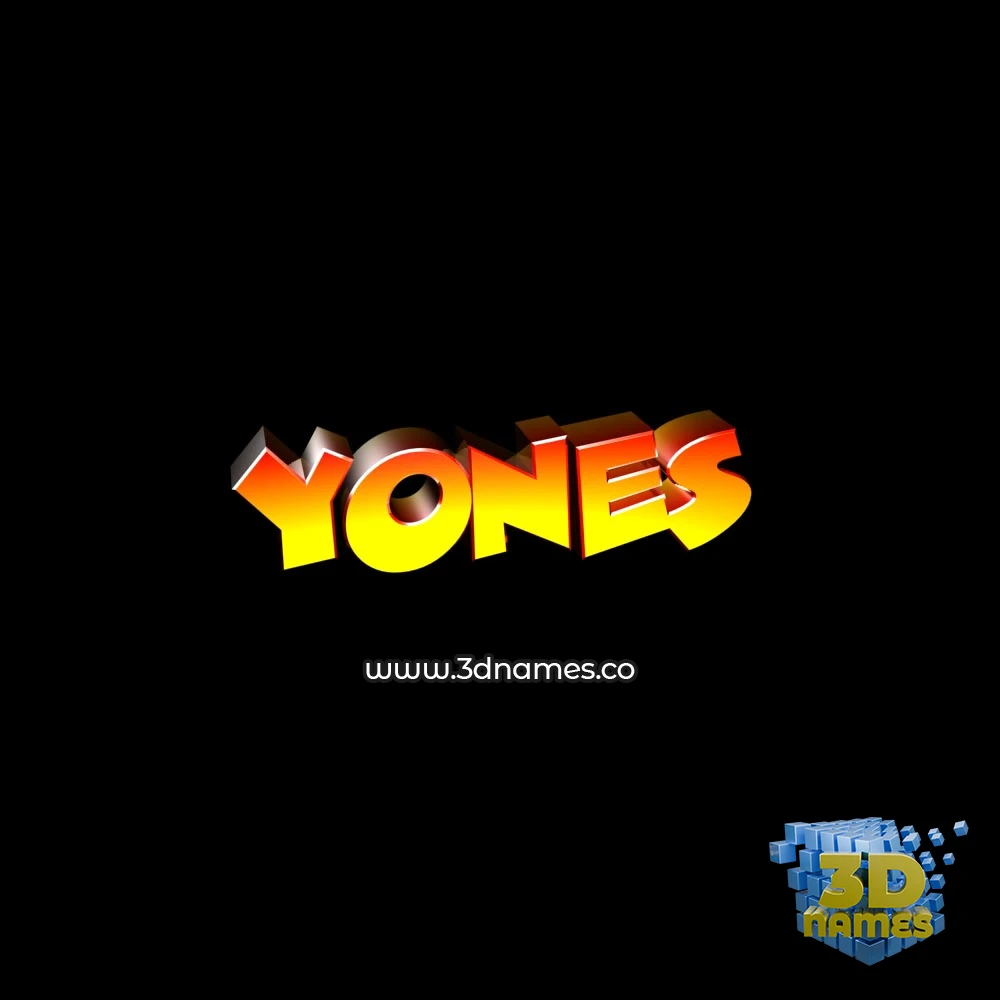 yones in Black Background style - 3D name wallpaper
