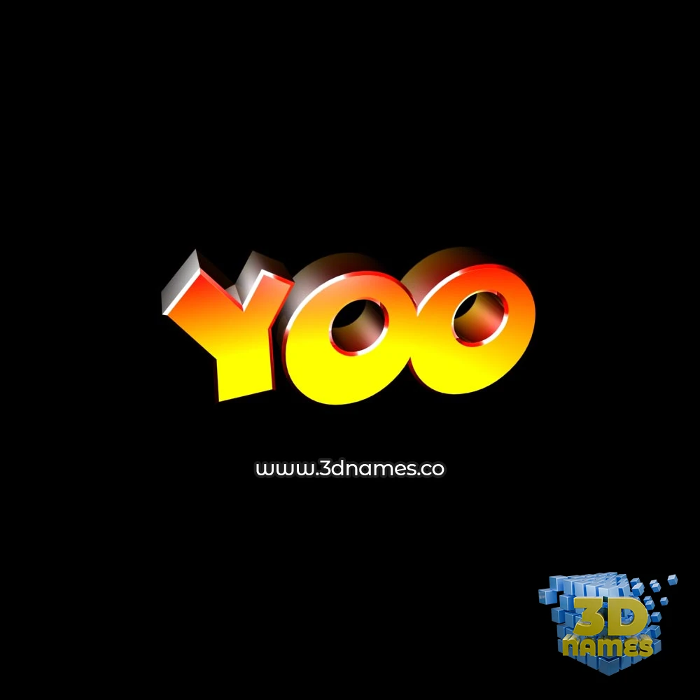 yoo in Black Background style - 3D name wallpaper