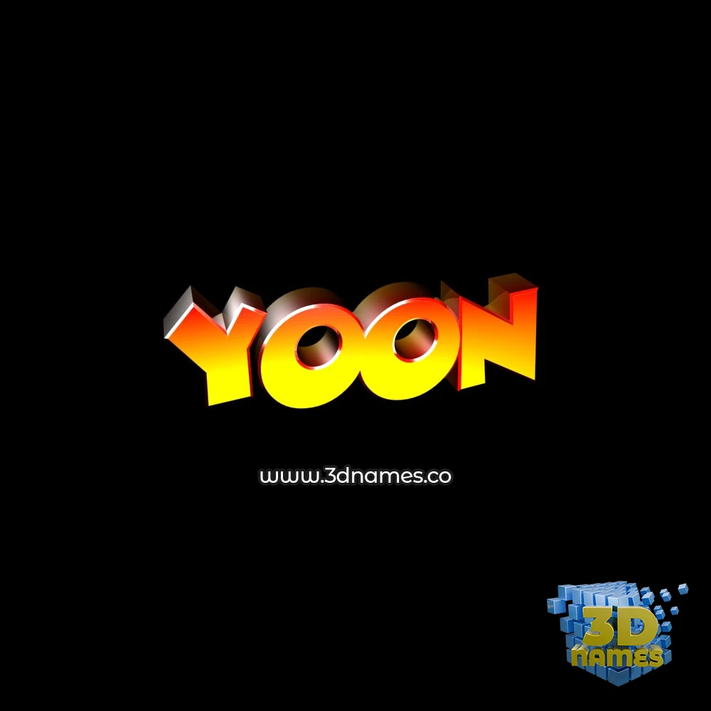 yoon in Black Background style - 3D name wallpaper