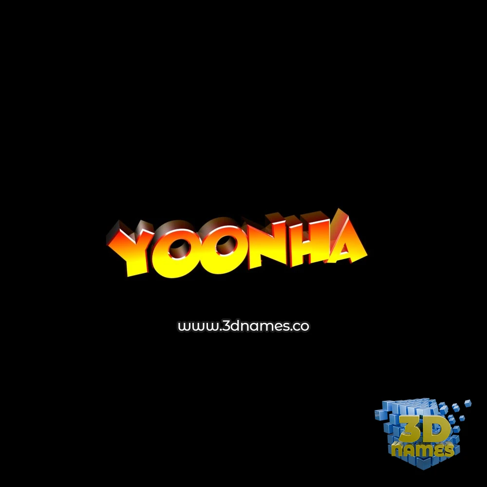 yoonha in Black Background style - 3D name wallpaper