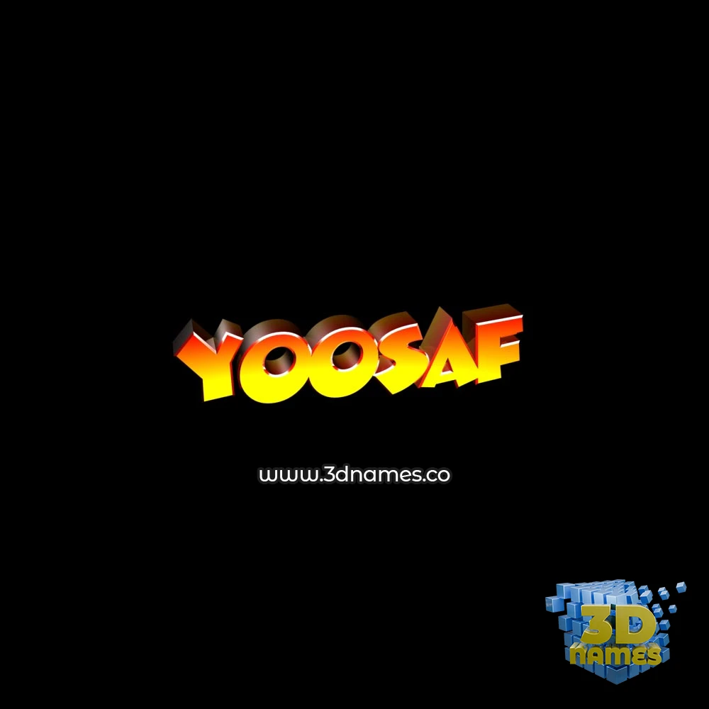 yoosaf in Black Background style - 3D name wallpaper