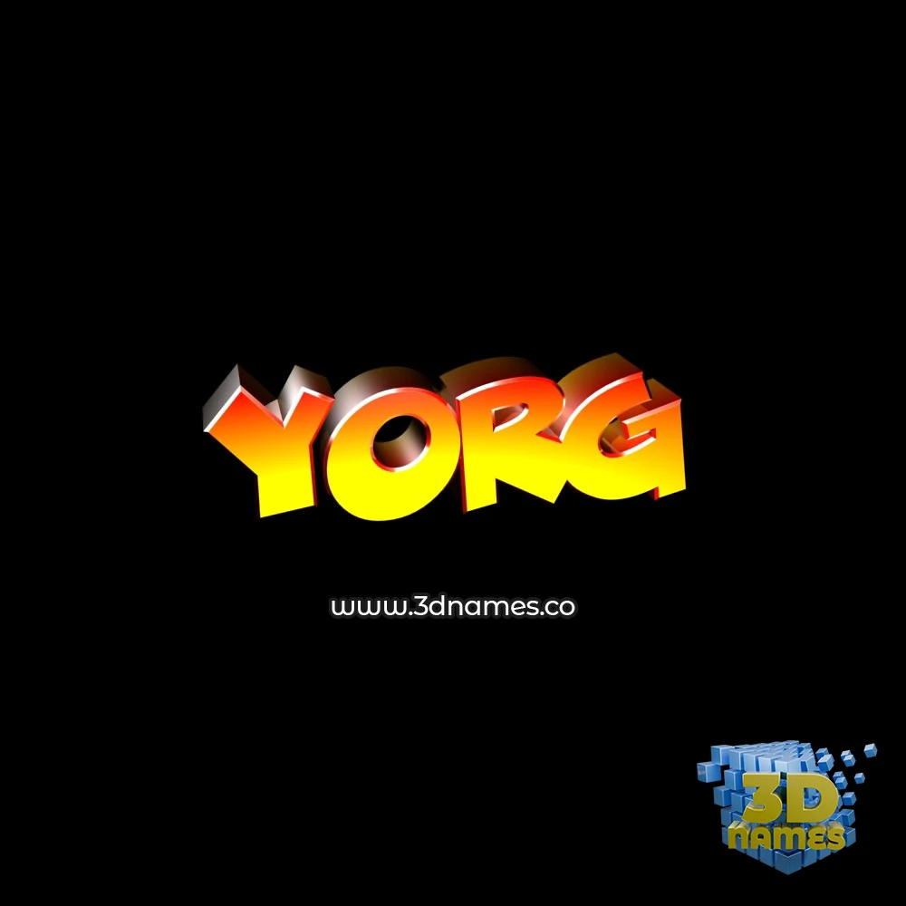 yorg in Black Background style - 3D name wallpaper