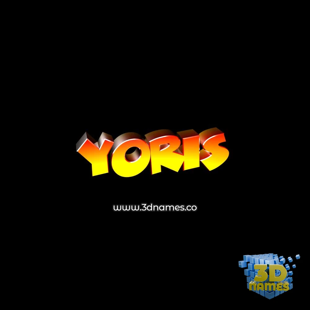 yoris in Black Background style - 3D name wallpaper