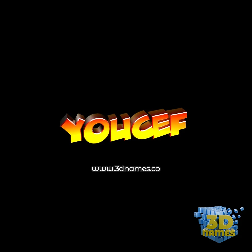 youcef in Black Background style - 3D name wallpaper
