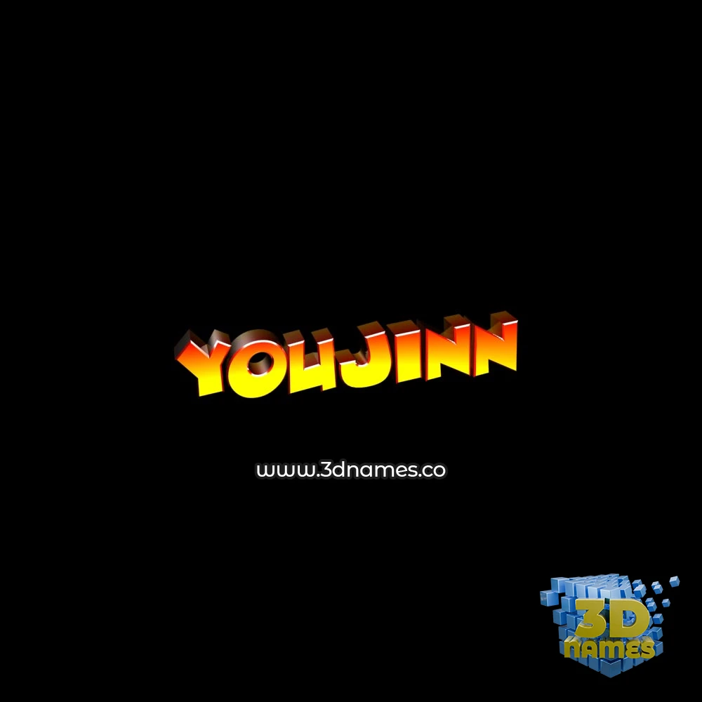 youjinn in Black Background style - 3D name wallpaper