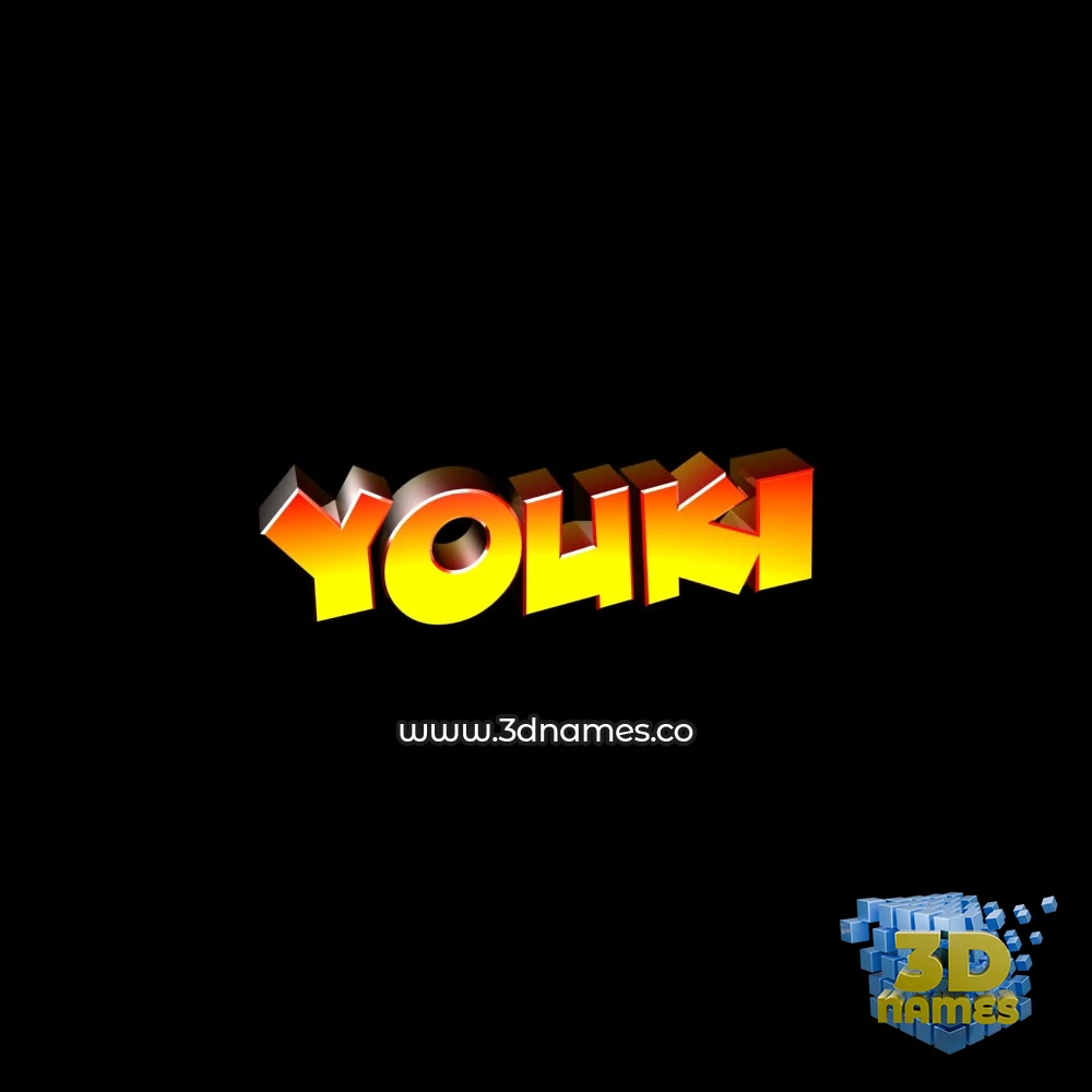 youki in Black Background style - 3D name wallpaper