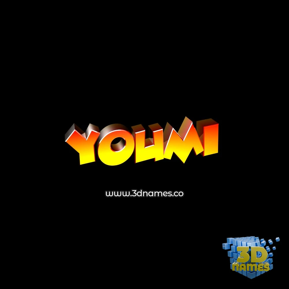 youmi in Black Background style - 3D name wallpaper