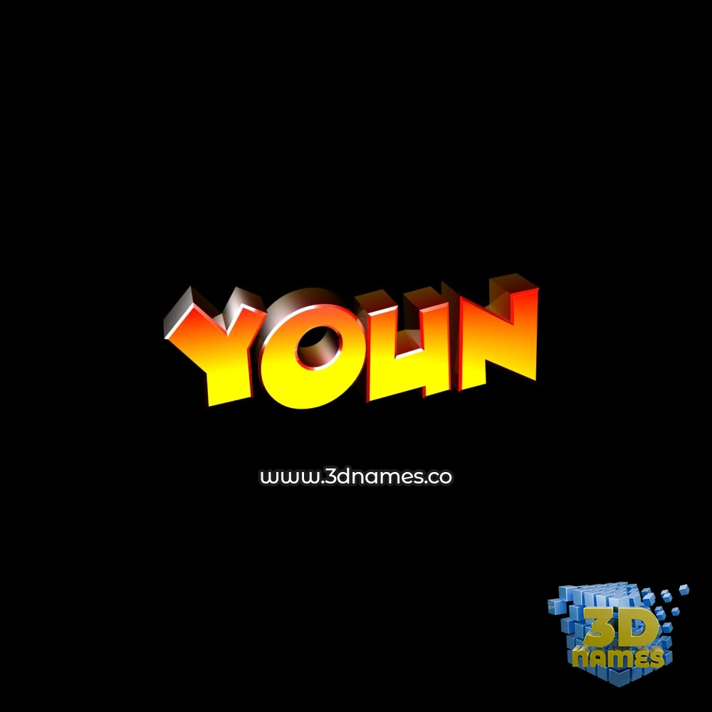 youn in Black Background style - 3D name wallpaper