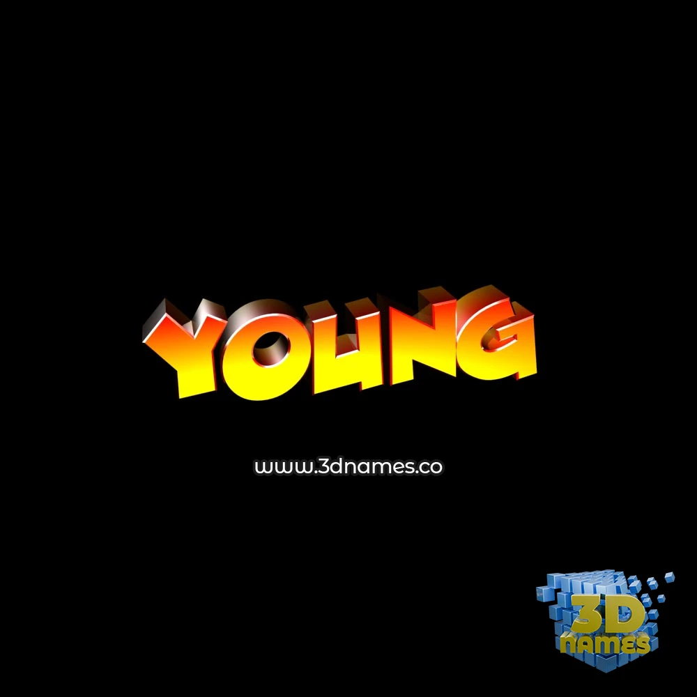 young in Black Background style - 3D name wallpaper