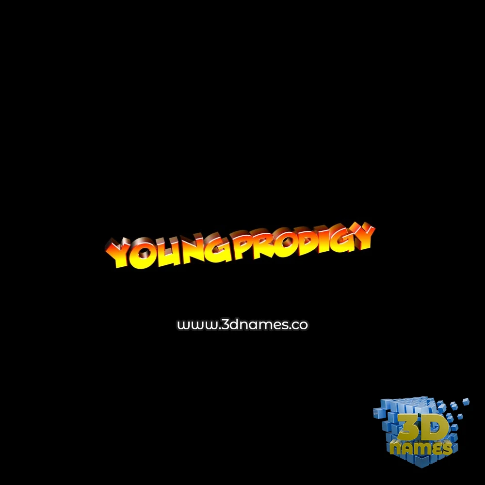 youngprodigy in Black Background style - 3D name wallpaper