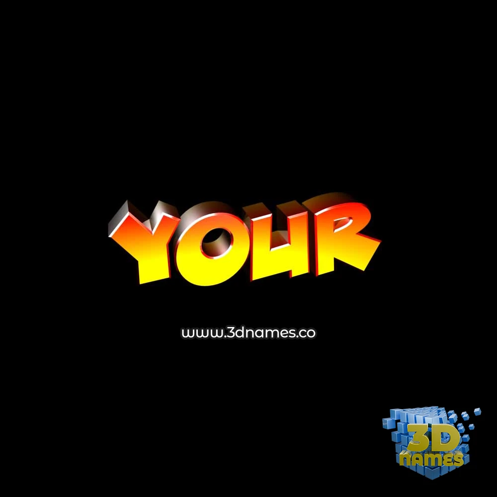 your in Black Background style - 3D name wallpaper