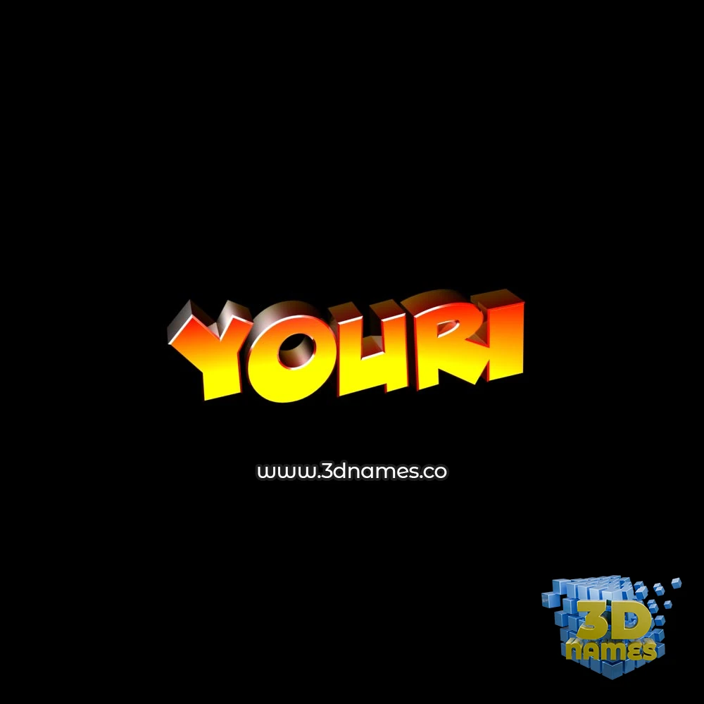 youri in Black Background style - 3D name wallpaper