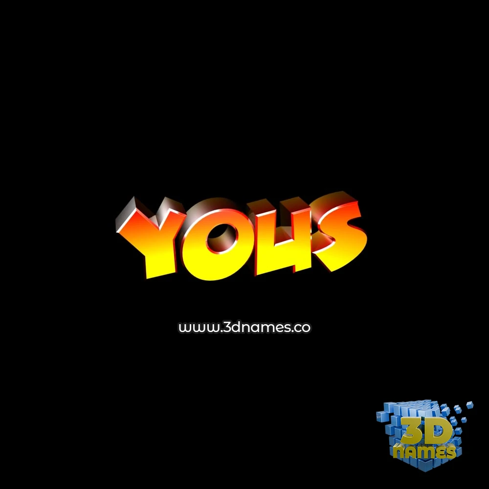 yous in Black Background style - 3D name wallpaper