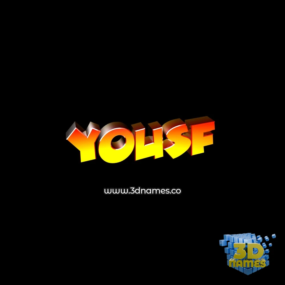 yousf in Black Background style - 3D name wallpaper