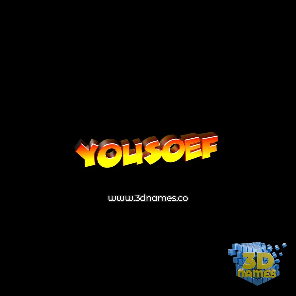 yousoef in Black Background style - 3D name wallpaper