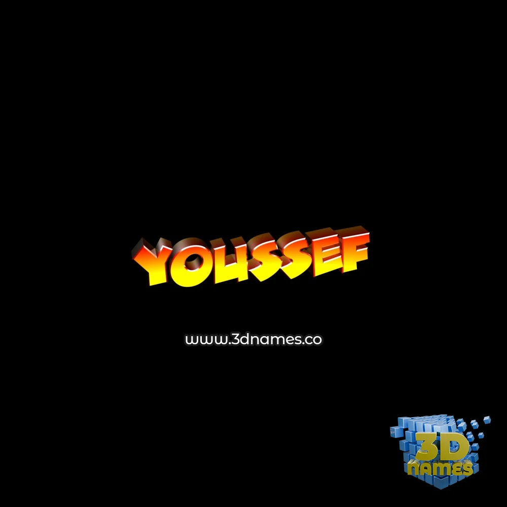 youssef in Black Background style - 3D name wallpaper